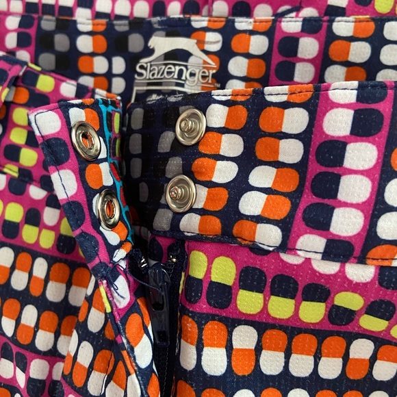 Slanzenger Activewear Golf Tennis Geometric Print Pull On Skirt Skort Sz 6 - Picture 4 of 7